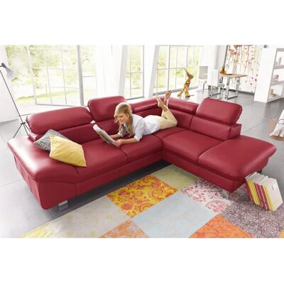 COTTA Driver L-Form - Verstellbare Kopfstützen, Ottomane rechts, Bettfunktion - Sofa COTTA Driver L-Form - Verstellbare Kopfstützen, Ottomane rechts, Bettfunktion - Sofa