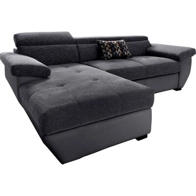 COTTA Speedway L-Form Sofa - Schwarz - Vielseitig, Verstellbarer Kopfteil, Stauraum COTTA Speedway L-Form Sofa - Schwarz - Vielseitig, Verstellbarer Kopfteil, Stauraum