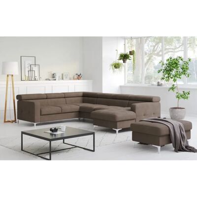 COTTA Sammy U-Form - U-Form Taupe Chenille-Sofa COTTA Sammy U-Form - U-Form Taupe Chenille-Sofa