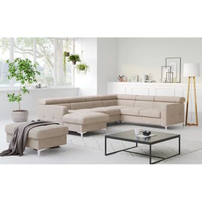 COTTA Sammy U-Form Sofa - Linke Recamiere, Kopfstützen, 304x240cm COTTA Sammy U-Form Sofa - Linke Recamiere, Kopfstützen, 304x240cm