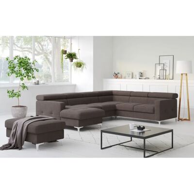 COTTA Sammy U-Form Sofa - U-förmige Wohnlandschaft, Braun, Recamiere, Bettfunktion COTTA Sammy U-Form Sofa - U-förmige Wohnlandschaft, Braun, Recamiere, Bettfunktion