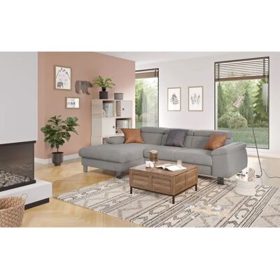 COTTA Komaris L-Form Sofa - Flachgewebe, LED, Grau COTTA Komaris L-Form Sofa - Flachgewebe, LED, Grau