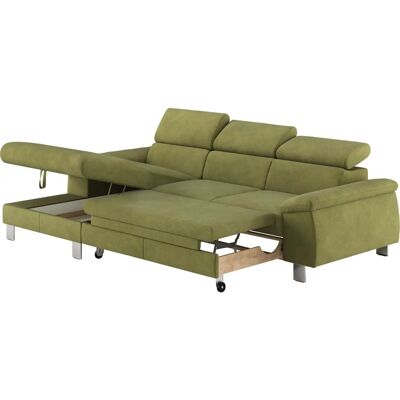 COTTA Komaris L-Form Sofa - Grün - 244cm x 72cm x 166cm COTTA Komaris L-Form Sofa - Grün - 244cm x 72cm x 166cm