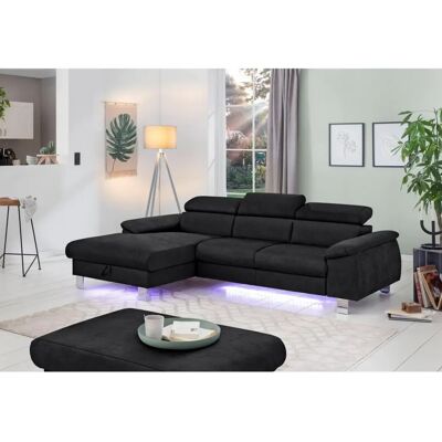 COTTA Komaris L-Form Sofa - Modern, Schwarz, 3-Sitzer COTTA Komaris L-Form Sofa - Modern, Schwarz, 3-Sitzer