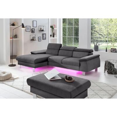 COTTA Komaris L-Form Sofa - Mikrofaser & Leder, LED, Stauraum COTTA Komaris L-Form Sofa - Mikrofaser & Leder, LED, Stauraum