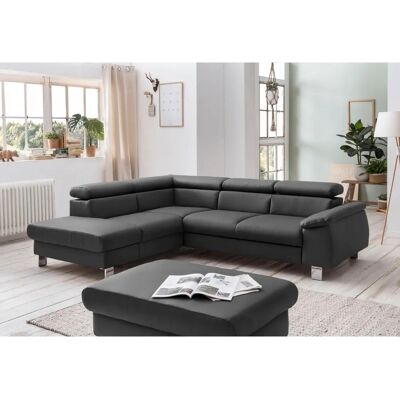 COTTA Komaris L-Form Sofa - Schwarz, 249cm, Ohne Bett/Stauraum COTTA Komaris L-Form Sofa - Schwarz, 249cm, Ohne Bett/Stauraum