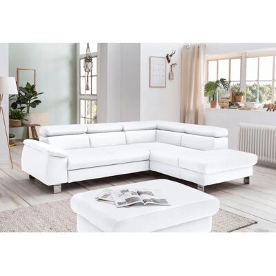 COTTA Komaris L-Form Weißes Sofa - Bezug, Ottoman, Stauraum COTTA Komaris L-Form Weißes Sofa - Bezug, Ottoman, Stauraum