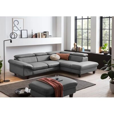 Home Affaire Pilot L-Form Sofa - Grau - Modern, Verstellbarer Kopfteil, Ottomane rechts Home Affaire Pilot L-Form Sofa - Grau - Modern, Verstellbarer Kopfteil, Ottomane rechts