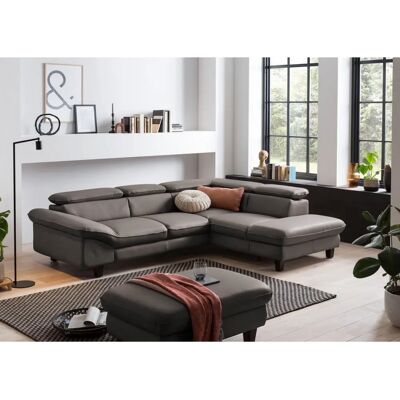 Home affaire Pilot Leder-Ecksofa - Modern, Wendbare Ottomane, Kopfteil verstellbar Home affaire Pilot Leder-Ecksofa - Modern, Wendbare Ottomane, Kopfteil verstellbar