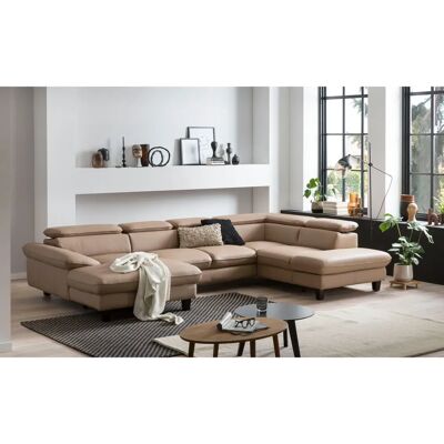 HOME AFFAIRE Pilot U-Form Ledersofa - U-förmig Sofa, wendbare Ottomane, mit Kopfteilverstellung HOME AFFAIRE Pilot U-Form Ledersofa - U-förmig Sofa, wendbare Ottomane, mit Kopfteilverstellung