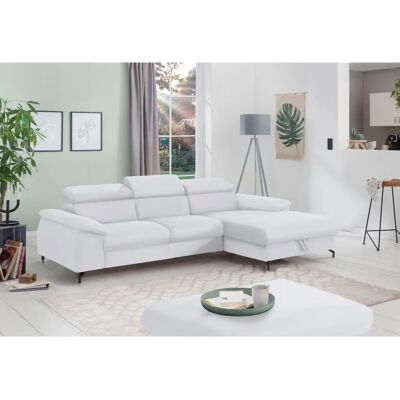 COTTA Kitty L-Form Weiß Schlafsofa mit Recamiere & Stauraum - Sofa COTTA Kitty L-Form Weiß Schlafsofa mit Recamiere & Stauraum - Sofa