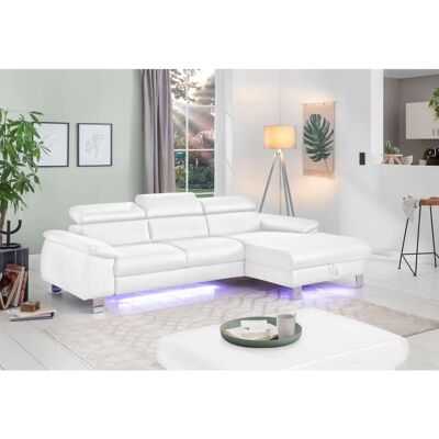 COTTA Komaris L-Form Sofa - Naturleder, Recamiere, Stauraum, LED COTTA Komaris L-Form Sofa - Naturleder, Recamiere, Stauraum, LED