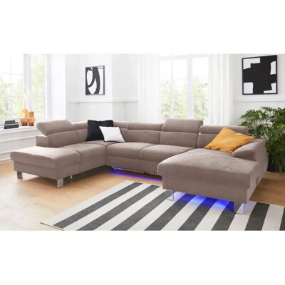 COTTA Komaris U-Form Sofa - Microfaser, Ottomane, 320cm COTTA Komaris U-Form Sofa - Microfaser, Ottomane, 320cm