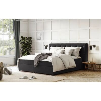 COTTA Castle Schwarzes Boxspringbett - Komplettset mit Struktur Soft COTTA Castle Schwarzes Boxspringbett - Komplettset mit Struktur Soft