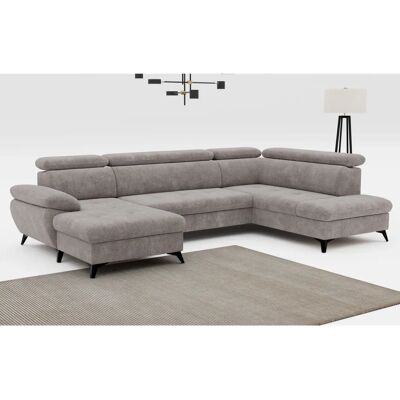 COTTA Hudson U-Form Sofa - U-Form-Sofa in Grau (Taupe) mit verstellbaren Kopfstützen COTTA Hudson U-Form Sofa - U-Form-Sofa in Grau (Taupe) mit verstellbaren Kopfstützen