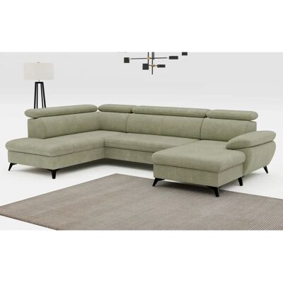 COTTA Hudson U-Form Grünes Sofa - U-Form, verstellbare Kopfstützen, mit Bettfunktion COTTA Hudson U-Form Grünes Sofa - U-Form, verstellbare Kopfstützen, mit Bettfunktion