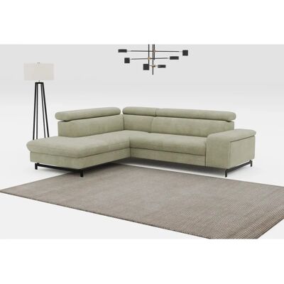 COTTA Emma L-Form Grünes Sofa mit Verstellbaren Kopfstützen - Sofa COTTA Emma L-Form Grünes Sofa mit Verstellbaren Kopfstützen - Sofa