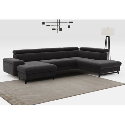 COTTA Emma U-Form Wohnlandschaft - U-förmiger Schnitt, Verstellbare Kopfstützen, Optionales Schlafsofa mit Stauraum COTTA Emma U-Form Wohnlandschaft - U-förmiger Schnitt, Verstellbare Kopfstützen, Optionales Schlafsofa mit Stauraum