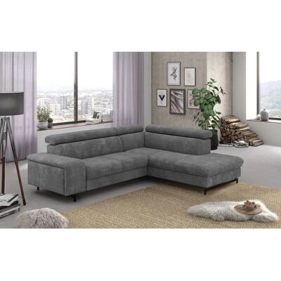 COTTA Emma L-Form Grau Sofa mit Verstellbaren Kopfstützen - Sofa COTTA Emma L-Form Grau Sofa mit Verstellbaren Kopfstützen - Sofa