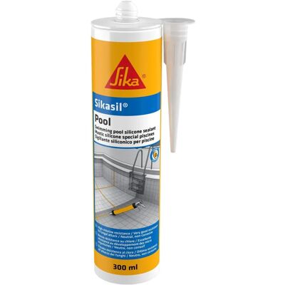 Sika Sikasil Pool White - Chlorine Resistant Silicone Sealant for Pools - 300ml Sika Sikasil Pool White - Chlorine Resistant Silicone Sealant for Pools - 300ml