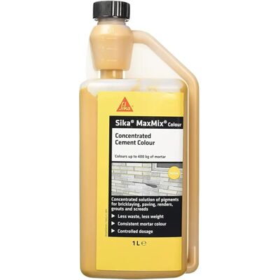 Sika - MaxMix Colour Cement Colorant - Yellow - 1 Litre - Colorant Sika - MaxMix Colour Cement Colorant - Yellow - 1 Litre - Colorant