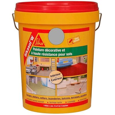 Pintura de suelos gris Sika Sikasol W - 5L Pintura de suelos gris Sika Sikasol W - 5L