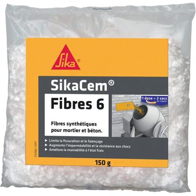 Fibre Structurale Microsynthétique SikaCem 6 - 150g - Blanc - Additif pour béton - Publicité Fibre Structurale Microsynthétique SikaCem 6 - 150g - Blanc - Additif pour béton - Publicité