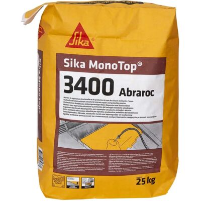 Mortero de reparación Sika MonoTop-3400 Abraroc - 25 kg - Gris - Reparación estructural Mortero de reparación Sika MonoTop-3400 Abraroc - 25 kg - Gris - Reparación estructural