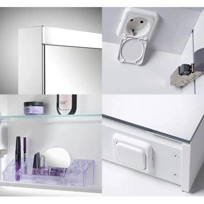 W. Schneider GmbH Spiegelschrank - 2 Türen, LED, Weiß, 895x756x120 mm W. Schneider GmbH Spiegelschrank - 2 Türen, LED, Weiß, 895x756x120 mm