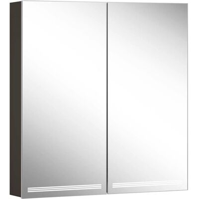 Armadio con Specchio LED Schneider Nero Opaco - Bagno Armadio con Specchio LED Schneider Nero Opaco - Bagno