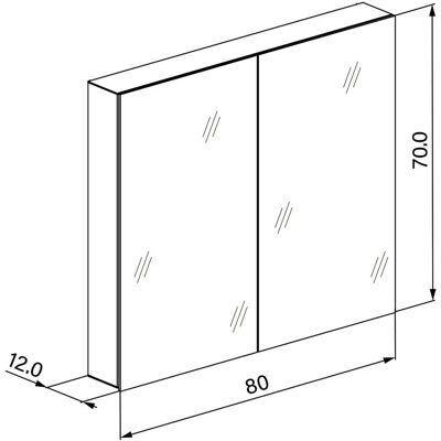 Armario con Espejo Schneider Easy Line Comfort - Puertas Dobles - 80x70cm Armario con Espejo Schneider Easy Line Comfort - Puertas Dobles - 80x70cm