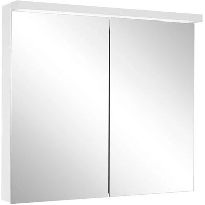W. Schneider GmbH Modelo 188.090.02.50 Gabinete de espejo de baño plateado eloxado con luces LED W. Schneider GmbH Modelo 188.090.02.50 Gabinete de espejo de baño plateado eloxado con luces LED