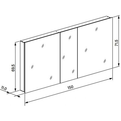 W. Schneider GmbH Fortschrittlicher LED-Spiegelschrank - 3 Türen, Weiß W. Schneider GmbH Fortschrittlicher LED-Spiegelschrank - 3 Türen, Weiß