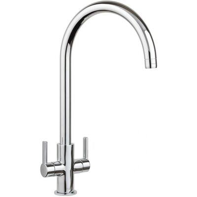 Franke Ascona - Chrome Swan Neck Spout - Twin Lever Kitchen Tap Franke Ascona - Chrome Swan Neck Spout - Twin Lever Kitchen Tap