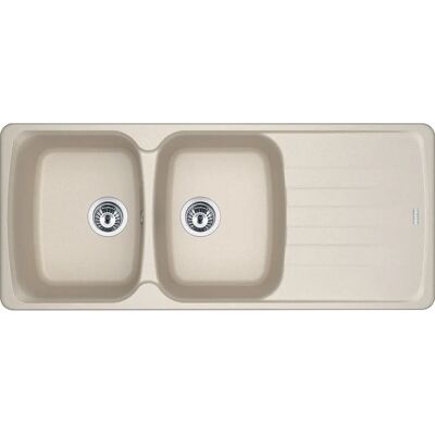 Franke AZG 621 Aufsatzspüle - Rechteckig - Sahara Beige - 2 Becken + Abtropfbereich - 116 cm breit Franke AZG 621 Aufsatzspüle - Rechteckig - Sahara Beige - 2 Becken + Abtropfbereich - 116 cm breit