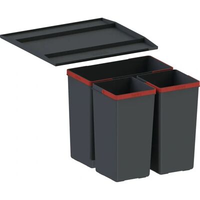 Franke Abfallbehälter - Rechteckig Schwarz - 1x14,5L + 2x7,5L - Abfallmanagementsystem Franke Abfallbehälter - Rechteckig Schwarz - 1x14,5L + 2x7,5L - Abfallmanagementsystem