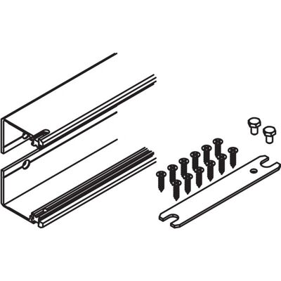 HAWA - Connector 55 mm - 55 mm - colorless anodized - Türbeschläge HAWA - Connector 55 mm - 55 mm - colorless anodized - Türbeschläge
