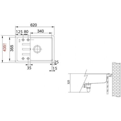 Franke Malta - Reversibler Granitspüle - 620x435mm - Schwarz - Küchenspüle Franke Malta - Reversibler Granitspüle - 620x435mm - Schwarz - Küchenspüle