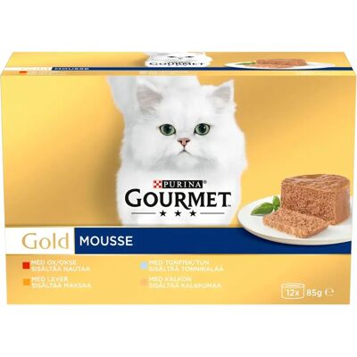 Gourmet Gold Mousse Biff Kyckling Lax - Kattsmat Gourmet Gold Mousse Biff Kyckling Lax - Kattsmat