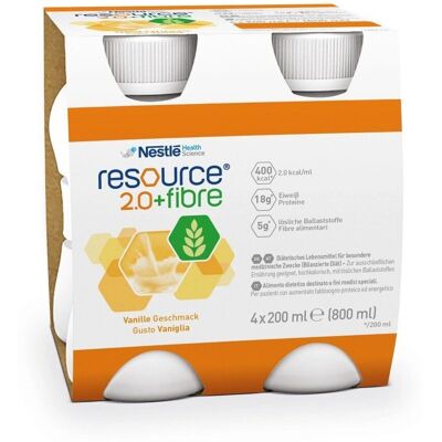 Nestlé Resource 2.0+fibre Vanille - Diätetisches Lebensmittel Nestlé Resource 2.0+fibre Vanille - Diätetisches Lebensmittel