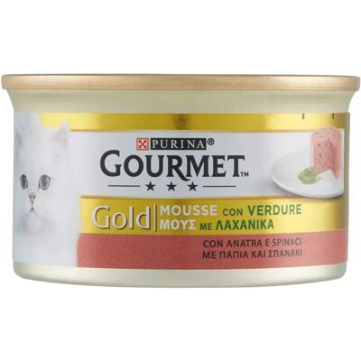 Gourmet Gold Mousse di Purina per Gatti con Anatra e Spinaci - Cibo per Gatti Gourmet Gold Mousse di Purina per Gatti con Anatra e Spinaci - Cibo per Gatti