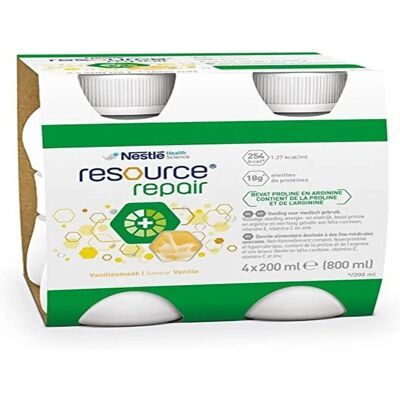 Nestlé Resource Repair Vaniglia 4x200ml - Bevanda Nutrizionale Nestlé Resource Repair Vaniglia 4x200ml - Bevanda Nutrizionale