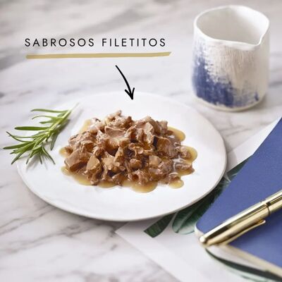 Gourmet Perle Finas Láminas de Carne y Pescado en Salsa - 8x85g Gourmet Perle Finas Láminas de Carne y Pescado en Salsa - 8x85g