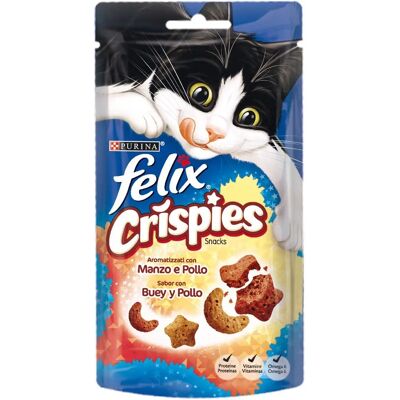 Purina Felix Crispies Boeuf Poulet - Snack pour Chat - Publicité Purina Felix Crispies Boeuf Poulet - Snack pour Chat - Publicité