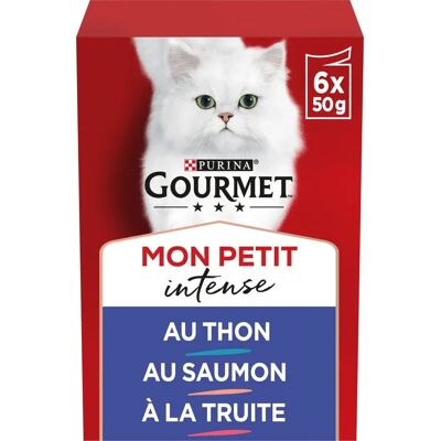 Nourriture pour chats Purina Gourmet Mon Petit Thon Saumon Truite - 6x50g - Publicité Nourriture pour chats Purina Gourmet Mon Petit Thon Saumon Truite - 6x50g - Publicité