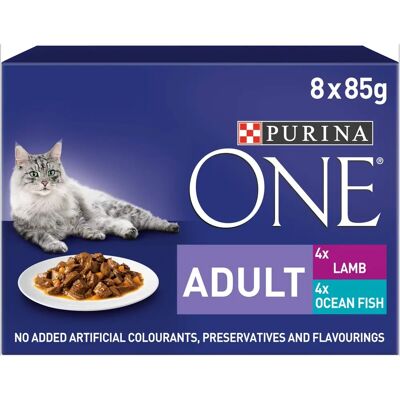 Purina One Adult Mini Fillets In Gravy Ocean Fish & Lamb - Cat Food Purina One Adult Mini Fillets In Gravy Ocean Fish & Lamb - Cat Food