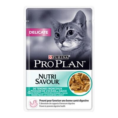 Purina Pro Plan NutriSavour Delicate Fisk i saus - 10 x 85 g Purina Pro Plan NutriSavour Delicate Fisk i saus - 10 x 85 g