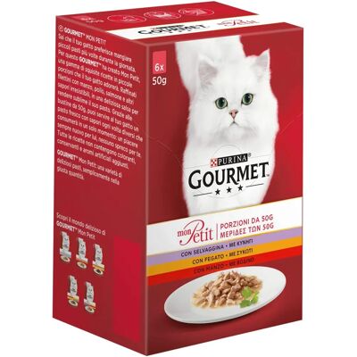 Nourriture pour Chats Gourmet Mon Petit - Saveurs Variées - 6x50g - Publicité Nourriture pour Chats Gourmet Mon Petit - Saveurs Variées - 6x50g - Publicité