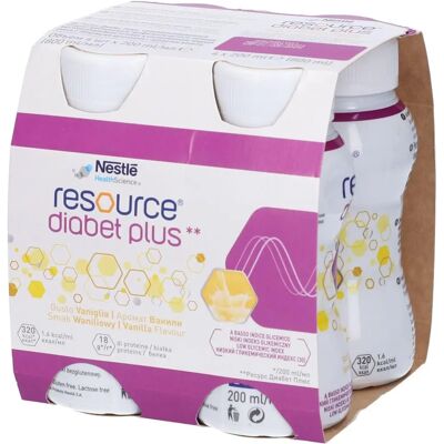 Nestlé Resource Diabet Plus Vaniglia 4x200ml - Bevanda Nutrizionale per Diabetici Nestlé Resource Diabet Plus Vaniglia 4x200ml - Bevanda Nutrizionale per Diabetici