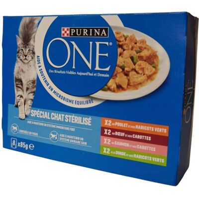 PURINA ONE Nourriture humide pour chats stérilisés - Poulet, bœuf, saumon, dinde PURINA ONE Nourriture humide pour chats stérilisés - Poulet, bœuf, saumon, dinde